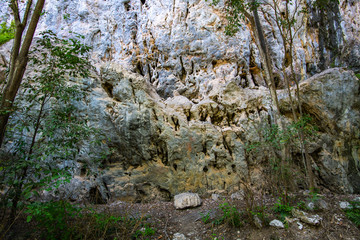 Texture of ancient rock in Phratupha rock painting