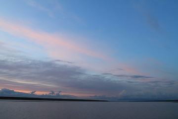 sunset over the river