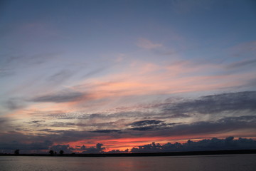 sunset over the river