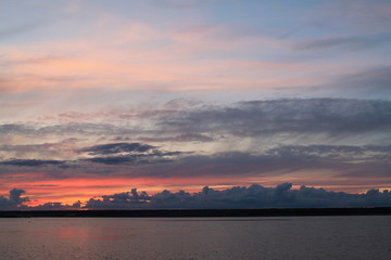 sunset over the river