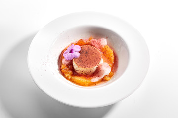 Creme brulee close up