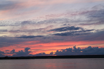 sunset over the river
