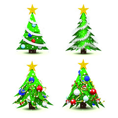Christmas Tree Icon Color With Star