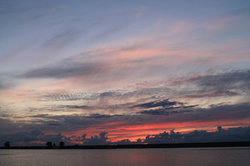 sunset over the river