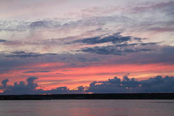 sunset over the river