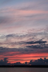 sunset over the river