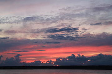 sunset over the river