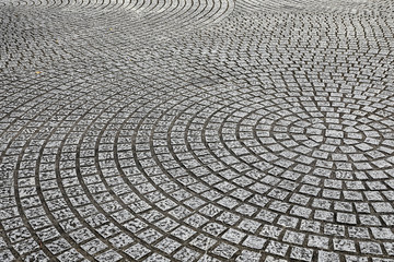 stone floor with granite stone pavement in perspective