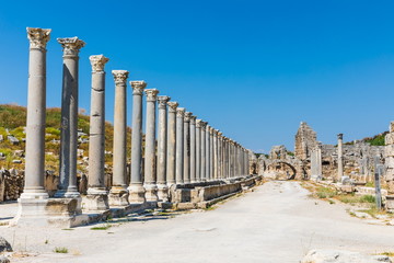 Perga or Perge, an ancient Greek city in Anatolia, a large site of ancient ruins, now in Antalya...