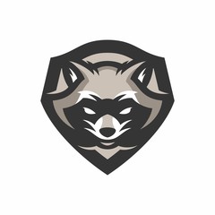 racoon mascot head logo badges