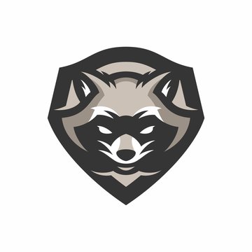 racoon mascot head logo badges