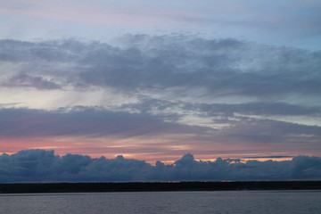 sunset over the river