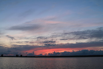 sunset over lake