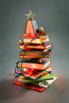 Christmas Tree Made Out Of Books