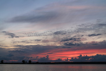 sunset over the river