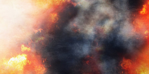 fire flames smoke creative dark wooden structured backdrop 3d-illustration
