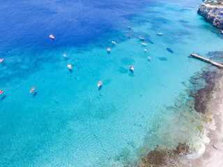 Fototapeta na wymiar Aerial view of Playa Piskado, Westpunt, Curaçao