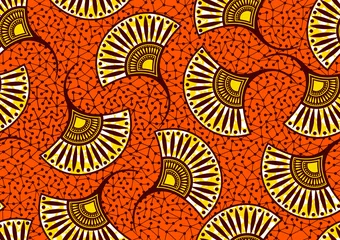 Foto op Canvas Afrikaanse mode naadloze patroon ornament in levendige kleuren, foto kunst en abstracte achtergrond voor Fabric Print, sjaal, sjaal, tapijt, hoofddoek, zakdoek, vector illustratie bestand Eps10. © kirkchai