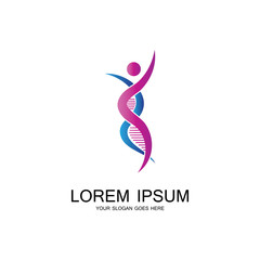 Obraz premium Human DNA logo icon design-vector