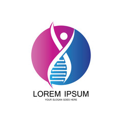 Human DNA logo icon design-vector