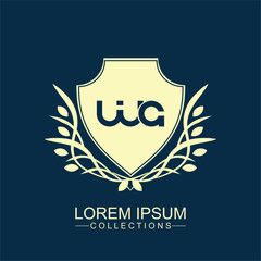 Vector of WA initial based letter icon logo. Unique modern creative elegant luxurious artistic blue and gold color