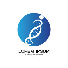 Human DNA logo icon design-vector