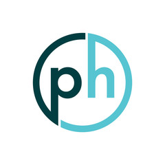 Initial letter PH lowercase logo template ilustration