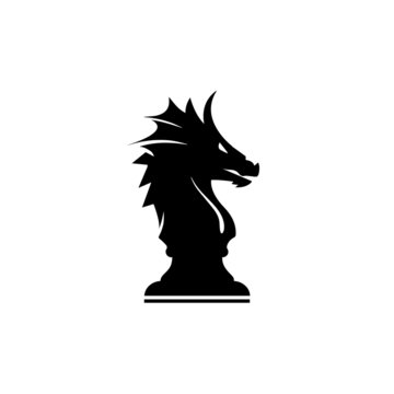 Dragon logo. Dragon chess logotype