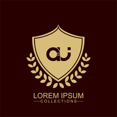 AV Luxury logo with shield. Vintage vector font. Elegant royal for Boutique hotel,Resort,Restaurant, Royalty, Victorian identity, luxury Hotel, Heraldic, Fashion,VIP,Club,educationlogo template.