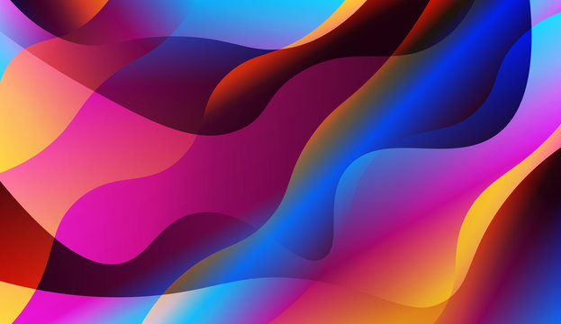 Abstract Waves. Futuristic Technology Style Background. Design For Cover Page, Poster, Banner Of Websites. Vector Illustration with Color Gradient.