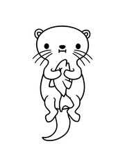 hungriger otter isst 