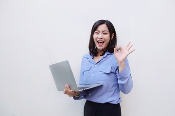 young woman with laptop