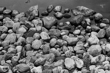 Ash River Rocks in Black & White