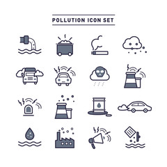 POLLUTION ICON SET