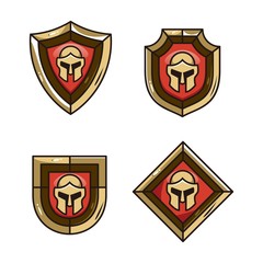shield gaming mascot helmet spartan design vector