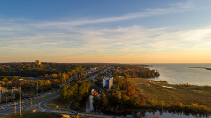 sunset over the river
