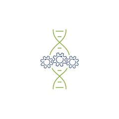 Bioengineering. Biotechnology sign. Vector linear icon on a white background.