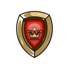 shield gaming mascot crown design vector