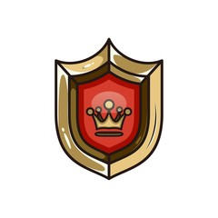 shield gaming mascot crown design vector