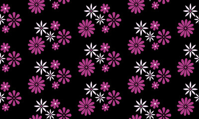 Elegant template, magenta leaf flower, isolated on black background.