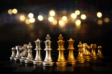 Image of chess game. Business, competition, strategy, leadership and success concept
