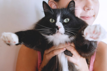 Black & white cat.