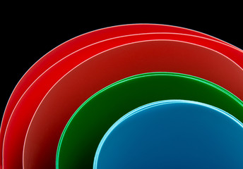 Mixed colors on a black background. Abstraction.