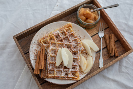 Christmas breakfast with waffles