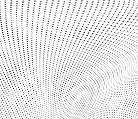 Naklejka premium Abstract halftone background. Art texture of dots. Chaotic waves. Monochrome vintage backdrop. Black and white vector surface