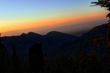 sunset in mountains