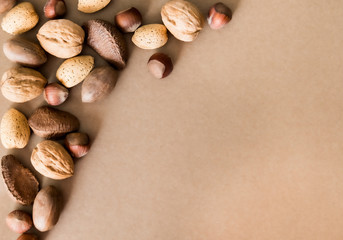 Different nuts background.