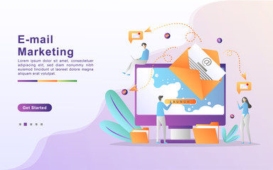 Vector illustration of email marketing & message concept with 
