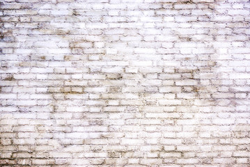 Closeup and crop Texture of the ancient white bricks wall.