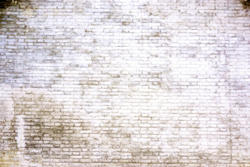 Texture of the ancient white bricks wall.